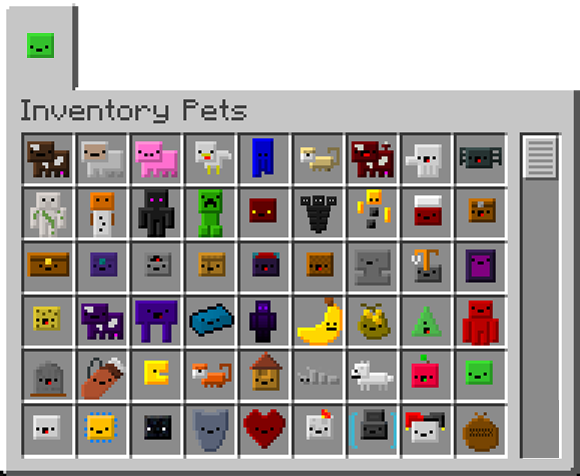 inventory pets animowane pupile w plecaku minecraft