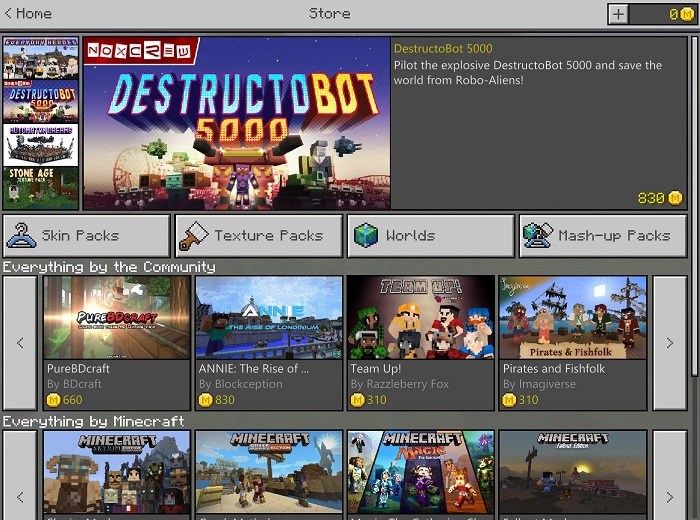 minecraft rynek Marketplace UI