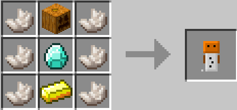 snow golem receptura inventory pets