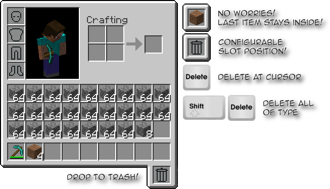 trash slot mod minecraft slot smietnika