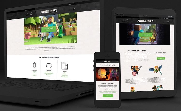 minecraft.net nowe szaty na stronie