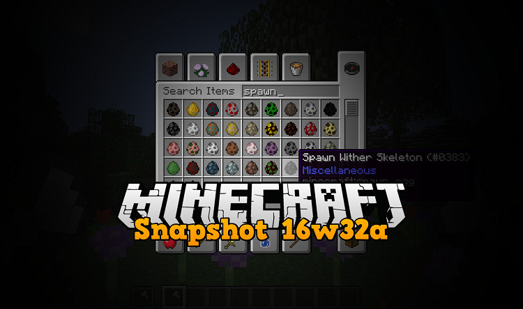 snapshot 16w32a minecraft